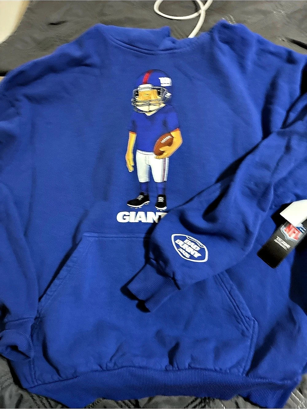 NFL Giants Football Hoodie Blue Bad bunny NWT